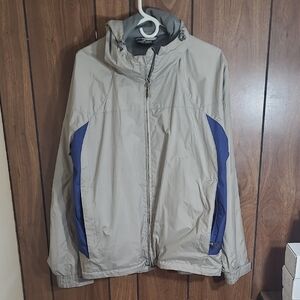 Men's Gray and Blue Windbreaker
